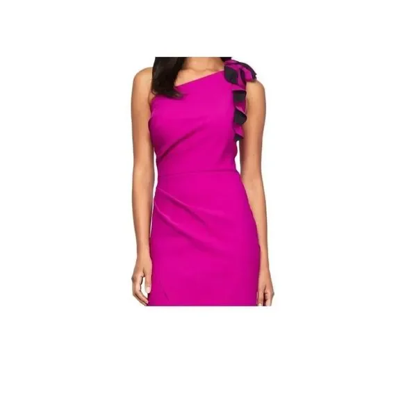 green emerald velvet dress Alex Evenings Surplice V-Neckline Quarter Sleeves Back Zipper A-Line F –  Curated Brands main image 1